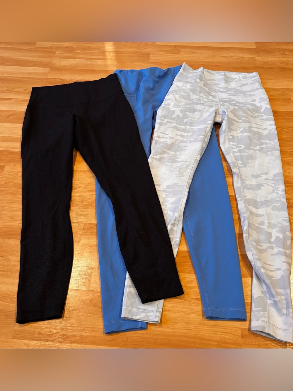 lululemon athletica Leggings Trio - Black, Blue & Light Gray Camo